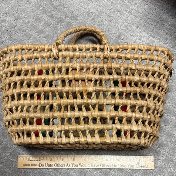 Clare V Woven Tote Bag with Multicolor Accents - Picture 3 of 3